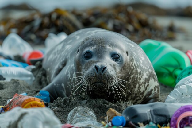 Seal in a polluted area